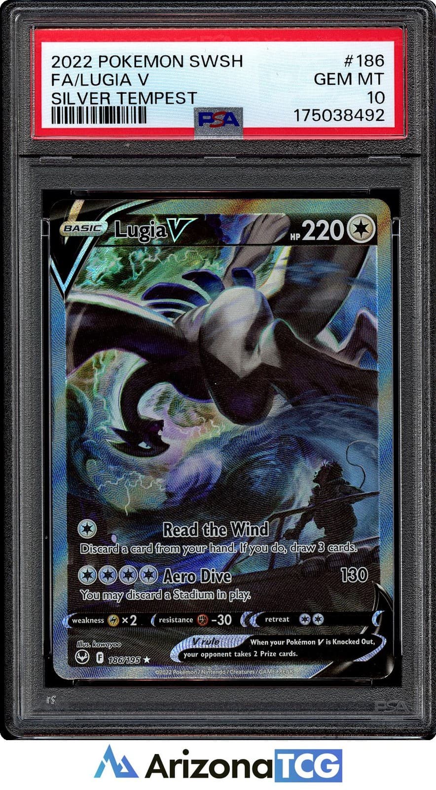Pokemon 2022 Lugia V 186/195 Alt Art Silver Tempest GEM MINT PSA 10