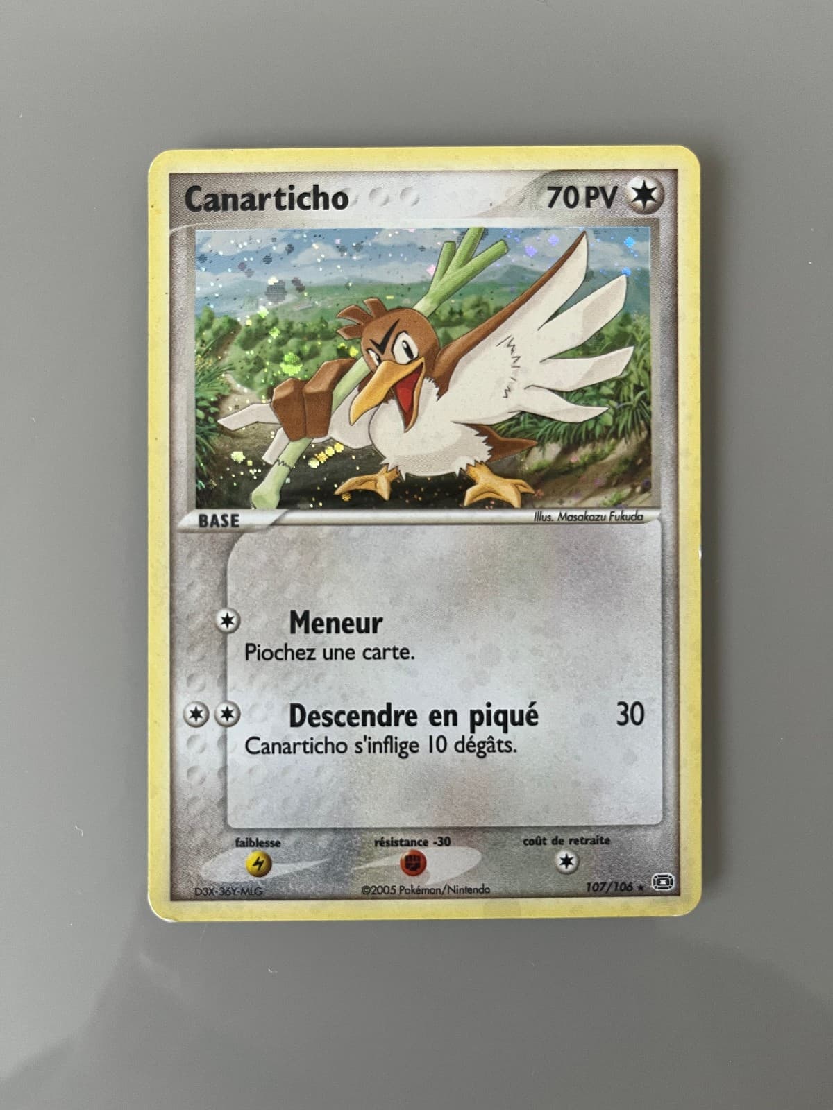 Carte pokémon Ex Emeraude Canarticho 107/106 secrète holo