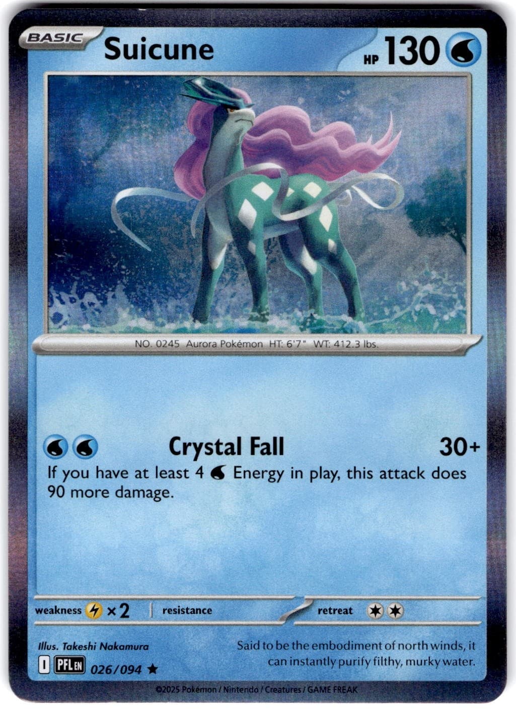 Pokemon Suicune Phantasmal Flames 26/94 Normal Holo Near Mint English
