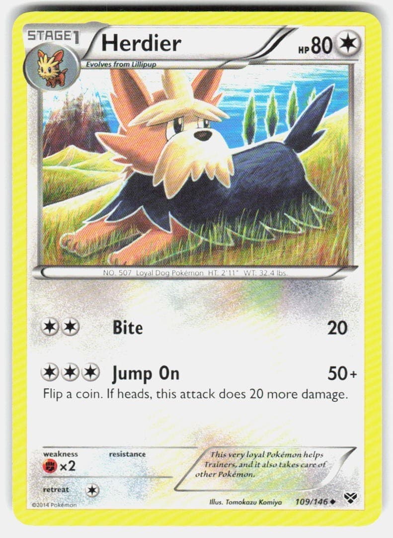 Pokemon Herdier XY Base Set #109/146 LP