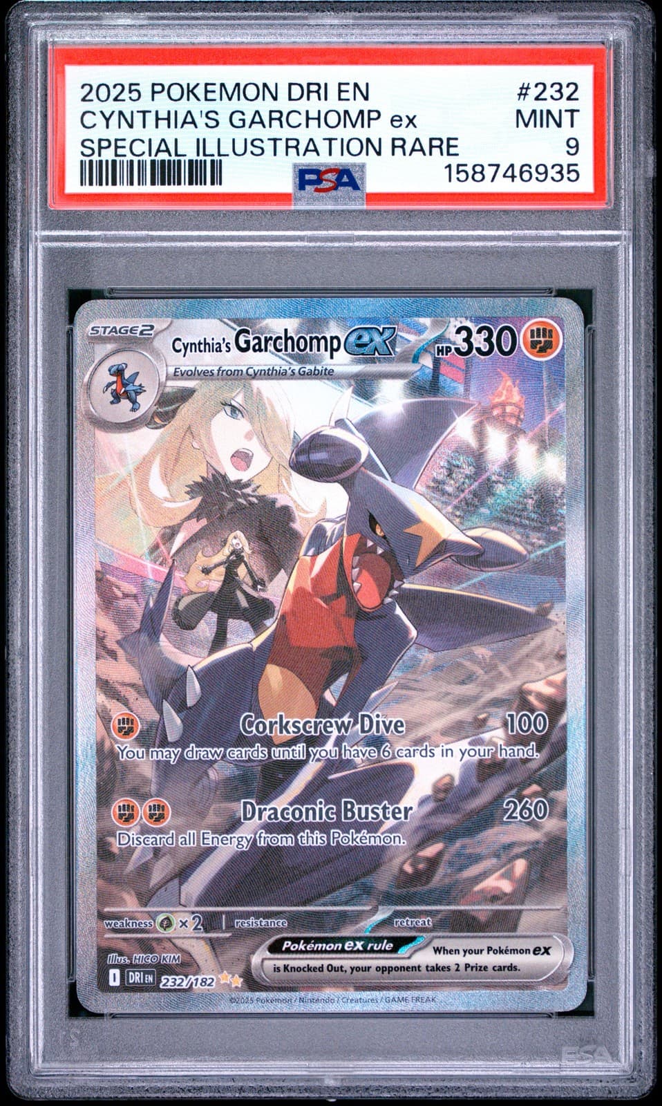Pokemon Cynthia's Garchomp ex Destined Rivals 232/182 SIR PSA 9 Mint