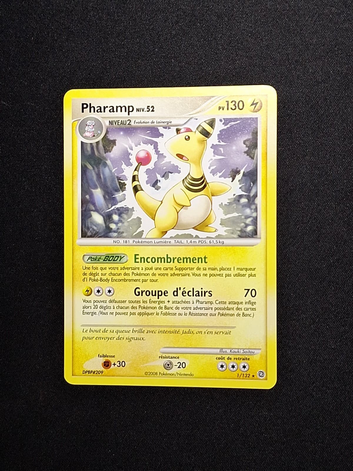 EXC NM Pharamp 1/132 DP Merveilles secrètes Pokémon FR