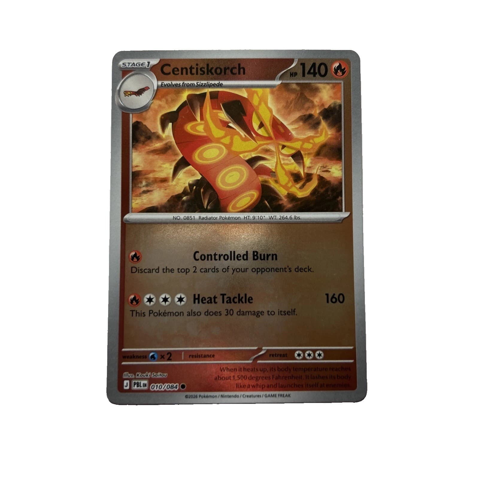 Centiskorch Uncommon Pokémon TCG Temporal Forces 37/162