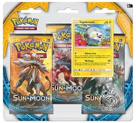 Sun & Moon Base Set 3 Pack Blister [Togedemaru] — sealed Pokémon TCG product