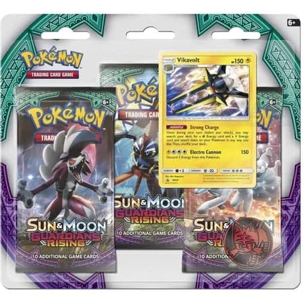 Guardians Rising 3 Pack Blister [Vikavolt] — sealed Pokémon TCG product