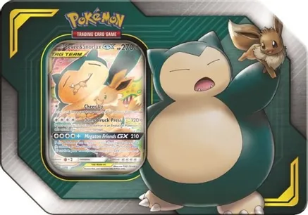 TAG TEAM Tin [Eevee & Snorlax GX] — sealed Pokémon TCG product
