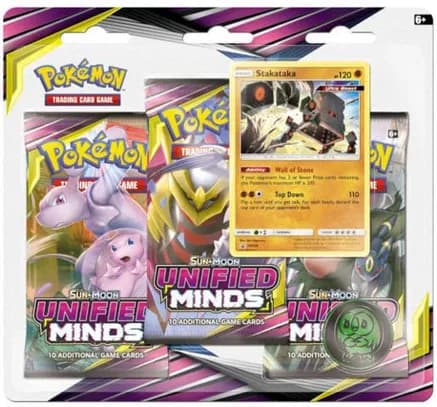 Unified Minds 3 Pack Blister [Stakataka] — sealed Pokémon TCG product