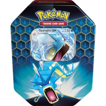 Hidden Fates Tin [Gyarados GX] — sealed Pokémon TCG product
