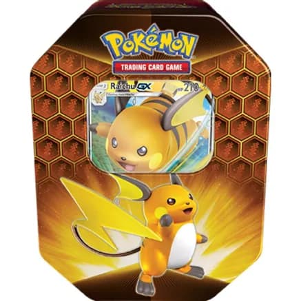 Hidden Fates Tin [Raichu GX] — sealed Pokémon TCG product