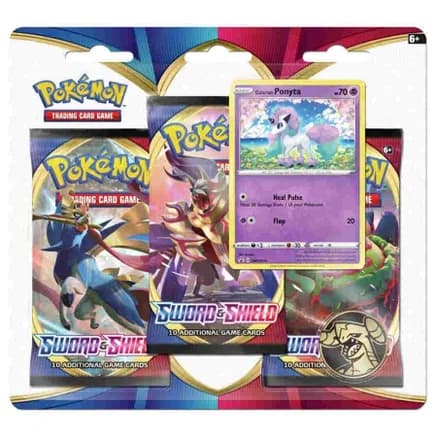 Sword & Shield 3 Pack Blister [Galarian Ponyta] — sealed Pokémon TCG product