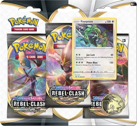 Rebel Clash 3 Pack Blister [Rayquaza] — sealed Pokémon TCG product