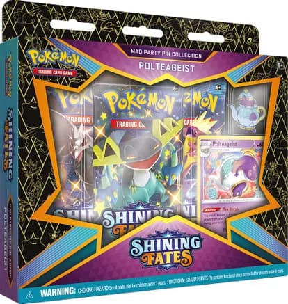 Shining Fates Mad Party Pin Collection [Polteageist] — sealed Pokémon TCG product