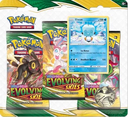 Evolving Skies 3 Pack Blister [Eiscue] — sealed Pokémon TCG product