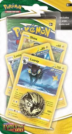 Evolving Skies Premium Checklane Blister [Luxray] — sealed Pokémon TCG product