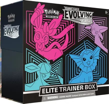 Evolving Skies Elite Trainer Box [Glaceon/Vaporeon/Sylveon/Espeon] — sealed Pokémon TCG product