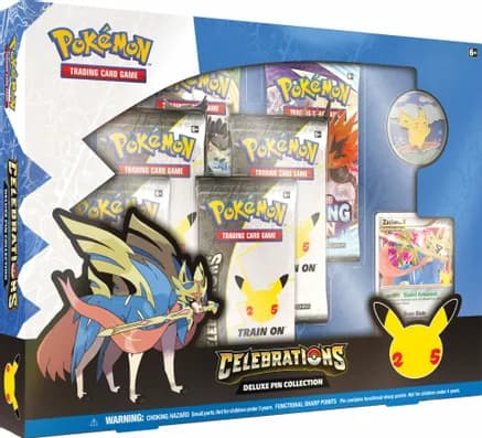 Celebrations Deluxe Pin Collection [Zacian LV. X] — sealed Pokémon TCG product
