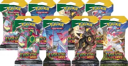 Evolving Skies Sleeved Booster Pack Bundle [Set of 8] — sealed Pokémon TCG product