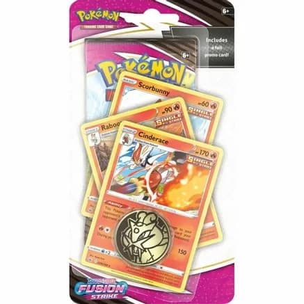 Fusion Strike Premium Checklane Blister [Cinderace] — sealed Pokémon TCG product