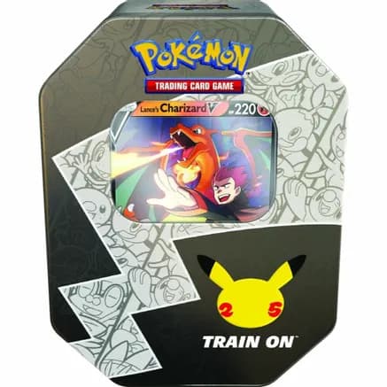 Pokemon Celebrations International Tin [Lance's Charizard V] — sealed Pokémon TCG product