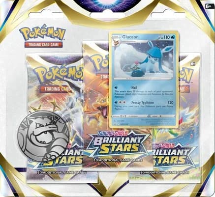 Brilliant Stars 3 Pack Blister [Glaceon] — sealed Pokémon TCG product