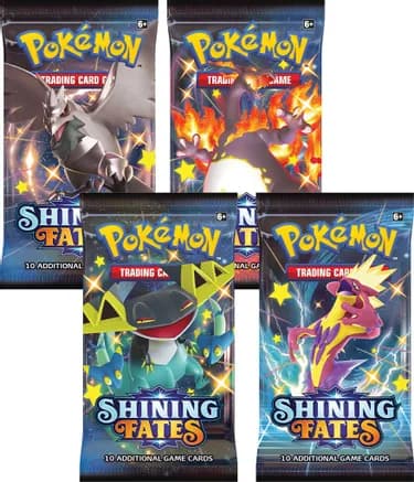 Shining Fates Booster Pack Art Bundle [Set of 4] — sealed Pokémon TCG product