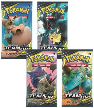 Team Up Booster Pack Art Bundle [Set of 4] — sealed Pokémon TCG product