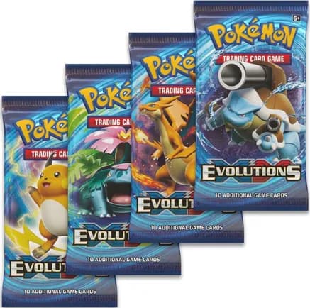 Evolutions Booster Pack Art Bundle [Set of 4] — sealed Pokémon TCG product