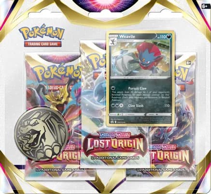 Lost Origin 3 Pack Blister [Weavile] — sealed Pokémon TCG product