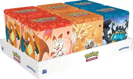 Pokemon Stacking Tins: Fighting-Fire-Darkness Display — sealed Pokémon TCG product