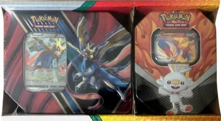 Legends of Galar Tin + Galar Partners Tin 2-pack [Zacian V/Cinderace V] (Retail Exclusive) — sealed Pokémon TCG product