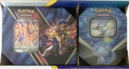 Legends of Galar Tin + Galar Partners Tin 2-pack [Zamazenta V/Inteleon V] (Retail Exclusive) — sealed Pokémon TCG product