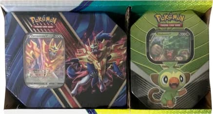 Legends of Galar Tin + Galar Partners Tin 2-pack [Zamazenta V/Rillaboom V] (Retail Exclusive) — sealed Pokémon TCG product