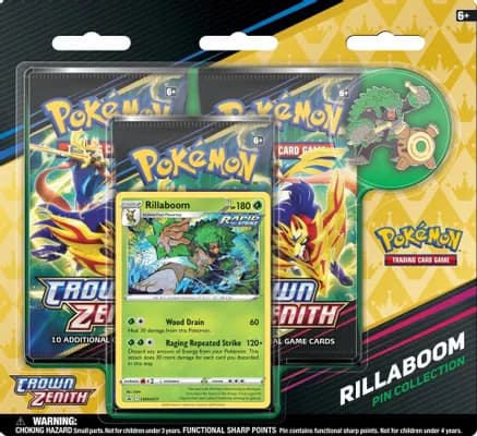 Crown Zenith Pin Collection [Rillaboom] — sealed Pokémon TCG product