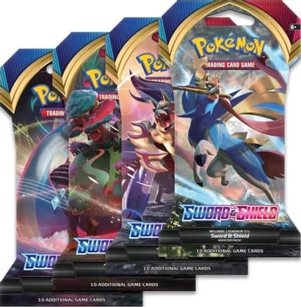 Sword And Shield Base Set Sleeved Booster Pack Art Bundle [Set of 4] — sealed Pokémon TCG product