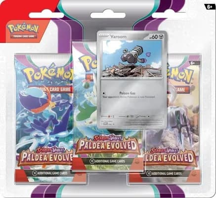 Paldea Evolved 3 Pack Blister [Varoom] — sealed Pokémon TCG product