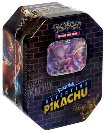 Detective Pikachu Tin [Mewtwo] — sealed Pokémon TCG product