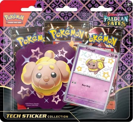 Paldean Fates Tech Sticker Collection [Fidough] — sealed Pokémon TCG product