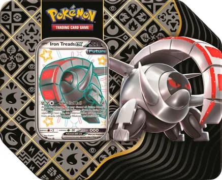 Paldean Fates Tin [Iron Treads ex] — sealed Pokémon TCG product