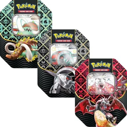 Paldean Fates International Tins [Set of 3] — sealed Pokémon TCG product