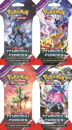 Temporal Forces Sleeved Booster Pack Art Bundle [Set of 4] — sealed Pokémon TCG product