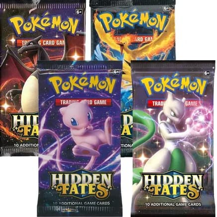 Hidden Fates Booster Pack Art Bundle [Set of 4] — sealed Pokémon TCG product