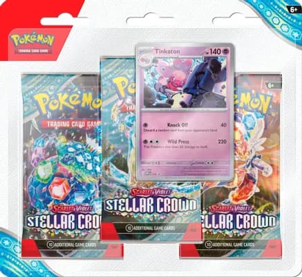 Stellar Crown 3 Pack Blisters [Tinkaton] — sealed Pokémon TCG product