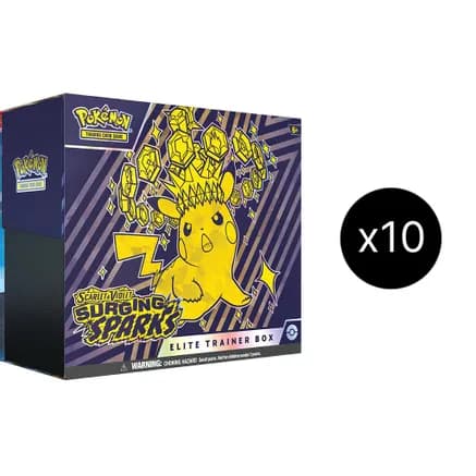 Surging Sparks Elite Trainer Box Case — sealed Pokémon TCG product