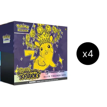Surging Sparks Pokemon Center Elite Trainer Box (Exclusive) Case — sealed Pokémon TCG product