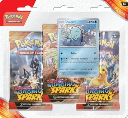 Surging Sparks 3 Pack Blisters [Quagsire] — sealed Pokémon TCG product