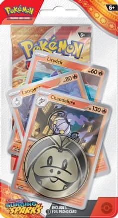 Surging Sparks Premium Checklane Blister [Chandelure] — sealed Pokémon TCG product