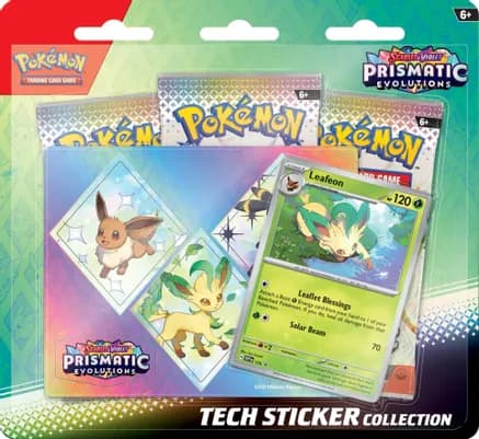 Prismatic Evolutions Tech Sticker Collection [Leafeon] — sealed Pokémon TCG product