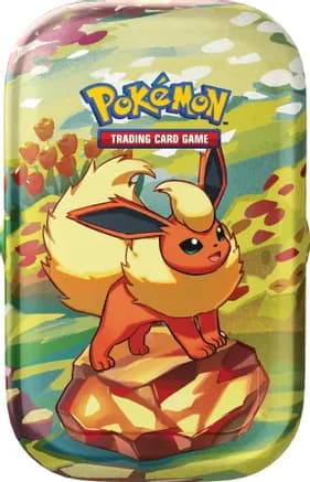 Prismatic Evolutions Mini Tin [Flareon] — sealed Pokémon TCG product