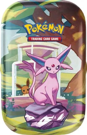Prismatic Evolutions Mini Tin [Espeon] — sealed Pokémon TCG product