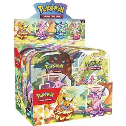 Prismatic Evolutions Mini Tin Display — sealed Pokémon TCG product